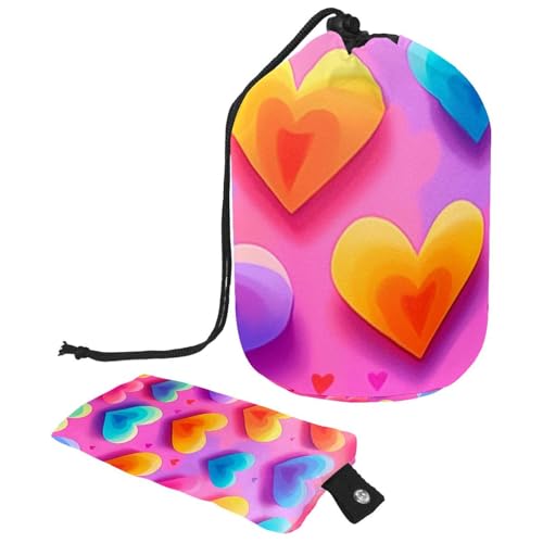 Make-up-Tasche mit Kordelzug, große Kapazität, Reise-Kosmetiktasche mit kleinem Reißverschluss, tragbar, faule Kulturbeutel, Geschenke für Frauen, Weihnachts-Rentiere, Schneeflocken, Mehrfarbig 7, von Luoweisi