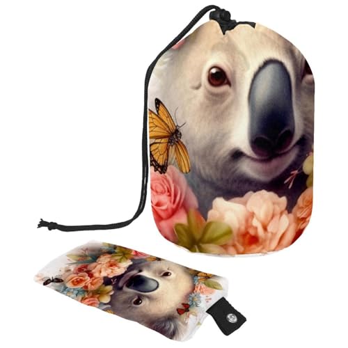 Make-up-Tasche mit Kordelzug, große Kapazität, Reise-Kosmetiktasche mit kleinem Reißverschluss, tragbar, faule Kulturbeutel, Geschenke für Frauen, Weihnachts-Rentiere, Schneeflocken, Mehrfarbig 20, von Luoweisi