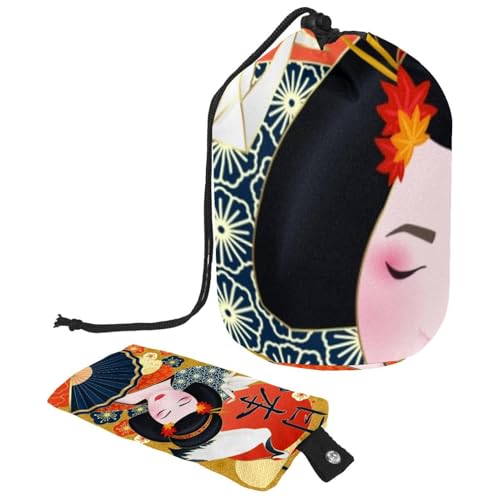 Make-up-Tasche mit Kordelzug, große Kapazität, Reise-Kosmetiktasche mit kleinem Reißverschluss, tragbar, faule Kulturbeutel, Geschenke für Frauen, tropischer Dinosaurier, Mehrfarbig 15, Einheitsgröße, von Luoweisi