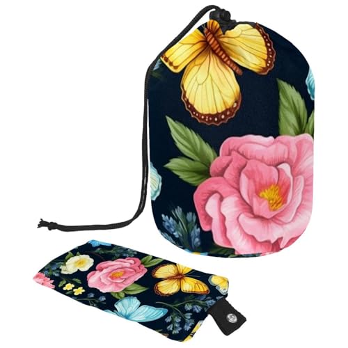 Make-up-Tasche mit Kordelzug, große Kapazität, Reise-Kosmetiktasche mit kleinem Reißverschluss, tragbar, faule Kulturbeutel, Geschenke für Frauen, tropischer Dinosaurier, Mehrfarbig 17, Einheitsgröße, von Luoweisi