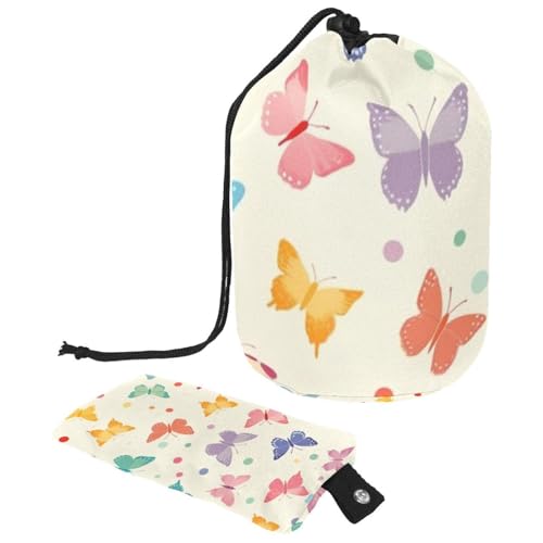 Make-up-Tasche mit Kordelzug, große Kapazität, Reise-Kosmetiktasche mit kleinem Reißverschluss, tragbar, faule Kulturbeutel, Geschenke für Frauen, tropischer Dinosaurier, Mehrfarbig 19, Einheitsgröße, von Luoweisi