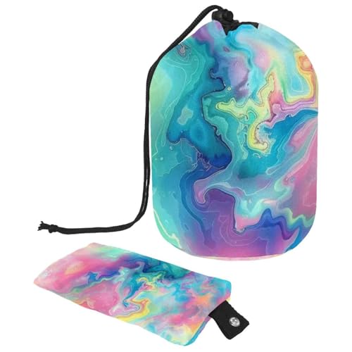 Make-up-Tasche mit Kordelzug, große Kapazität, Reise-Kosmetiktasche mit kleinem Reißverschluss, tragbar, faule Kulturbeutel, Geschenke für Frauen, tropischer Dinosaurier, Mehrfarbig 2, Einheitsgröße, von Luoweisi