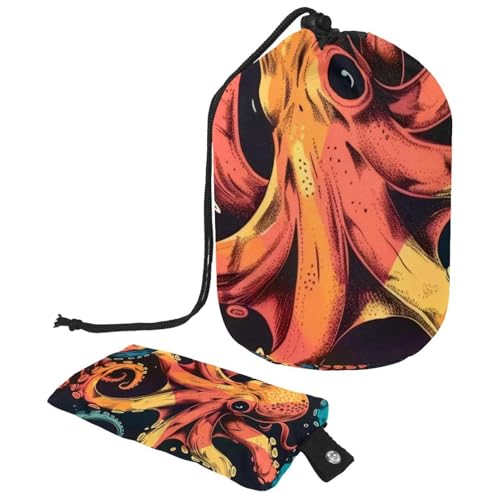 Make-up-Tasche mit Kordelzug, große Kapazität, Reise-Kosmetiktasche mit kleinem Reißverschluss, tragbar, faule Kulturbeutel, Geschenke für Frauen, tropischer Dinosaurier, Mehrfarbig 9, Einheitsgröße, von Luoweisi