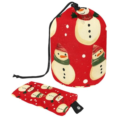 Make-up-Tasche mit Kordelzug, große Kapazität, Reise-Kosmetiktasche mit kleiner Reißverschluss-Geldbörse, tragbar, faule Kulturbeutel, Geschenke für Frauen, Weihnachtseulen, Mehrfarbig 14, von Luoweisi