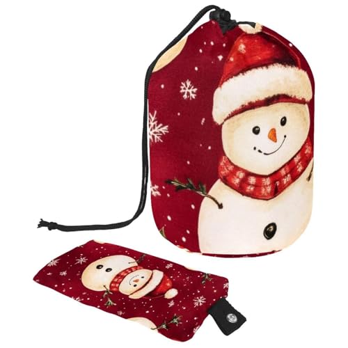 Make-up-Tasche mit Kordelzug, große Kapazität, Reise-Kosmetiktasche mit kleiner Reißverschluss-Geldbörse, tragbar, faule Kulturbeutel, Geschenke für Frauen, Weihnachtseulen, Mehrfarbig 17, von Luoweisi