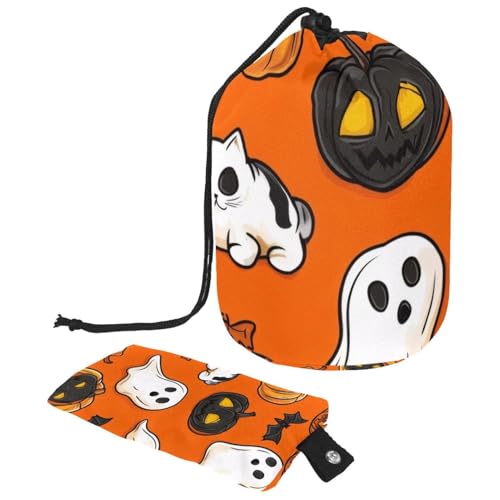 Make-up-Tasche mit Kordelzug, große Kapazität, Reise-Kosmetiktasche mit kleiner Reißverschluss-Geldbörse, tragbar, faule Kulturbeutel, Geschenke für Frauen, Weihnachtseulen, Mehrfarbig 19, von Luoweisi