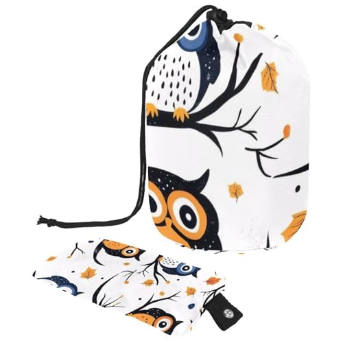 Make-up-Tasche mit Kordelzug, große Kapazität, Reise-Kosmetiktasche mit kleiner Reißverschluss-Geldbörse, tragbar, faule Kulturbeutel, Geschenke für Frauen, Weihnachtseulen, Mehrfarbig 4, von Luoweisi