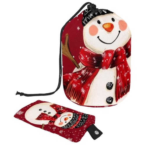 Make-up-Tasche mit Kordelzug, große Kapazität, Reise-Kosmetiktasche mit kleiner Reißverschluss-Geldbörse, tragbar, faule Kulturbeutel, Geschenke für Frauen, Weihnachtseulen, Mehrfarbig 5, von Luoweisi