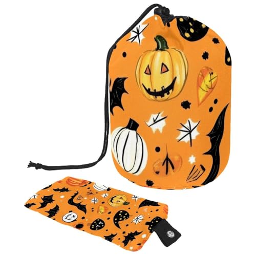 Make-up-Tasche mit Kordelzug, große Kapazität, Reise-Kosmetiktasche mit kleiner Reißverschluss-Geldbörse, tragbar, faule Kulturbeutel, Geschenke für Frauen, Weihnachtseulen, Mehrfarbig 9, von Luoweisi