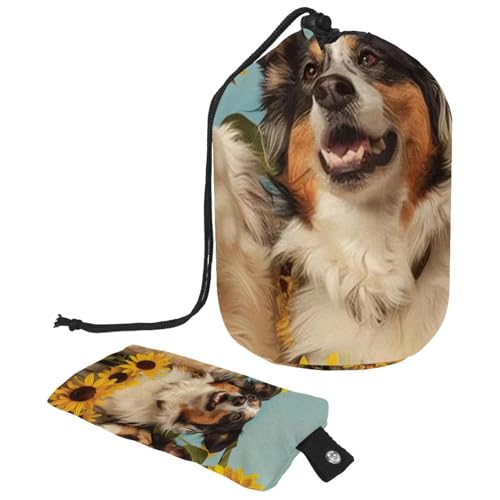 Make-up-Tasche mit Kordelzug, großes Fassungsvermögen, Reise-Kosmetiktasche mit kleinem Reißverschluss, tragbar, faule Kulturbeutel, Geschenke für Frauen, Galaxie-Dinosaurier, reitende Katze, von Luoweisi