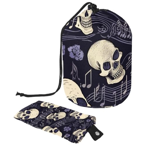 Make-up-Tasche mit Kordelzug, großes Fassungsvermögen, Reise-Kosmetiktasche mit kleinem Reißverschluss, tragbar, faule Kulturbeutel, Geschenke für Frauen, rot-weiße Schneeflocken, Weihnachten, von Luoweisi