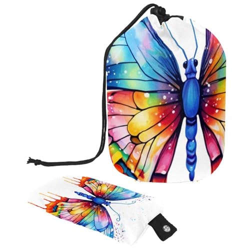 Make-up-Tasche mit Kordelzug, großes Fassungsvermögen, Reise-Kosmetiktasche mit kleinem Reißverschluss, tragbar, faule Kulturbeutel, Geschenke für Frauen, rot-weiße Schneeflocken, Weihnachten, von Luoweisi