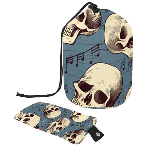 Make-up-Tasche mit Kordelzug, großes Fassungsvermögen, Reise-Kosmetiktasche mit kleinem Reißverschluss, tragbar, faule Kulturbeutel, Geschenke für Frauen, rot-weiße Schneeflocken, Weihnachten, von Luoweisi