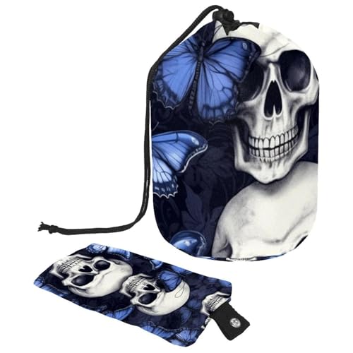 Make-up-Tasche mit Kordelzug, großes Fassungsvermögen, Reise-Kosmetiktasche mit kleinem Reißverschluss, tragbar, faule Kulturbeutel, Geschenke für Frauen, rot-weiße Schneeflocken, Weihnachten, von Luoweisi