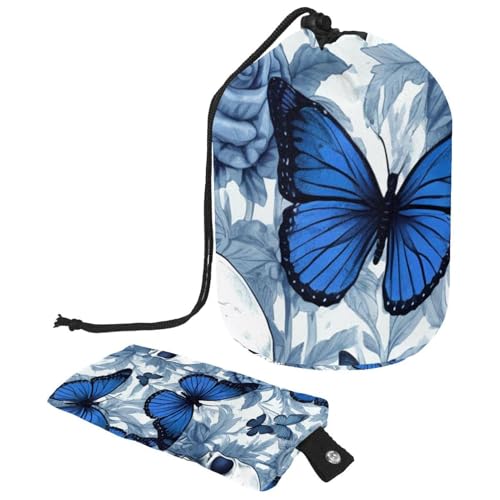 Make-up-Tasche mit Kordelzug, großes Fassungsvermögen, Reise-Kosmetiktasche mit kleinem Reißverschluss, tragbar, faule Kulturbeutel, Geschenke für Frauen, rot-weiße Schneeflocken, Weihnachten, von Luoweisi