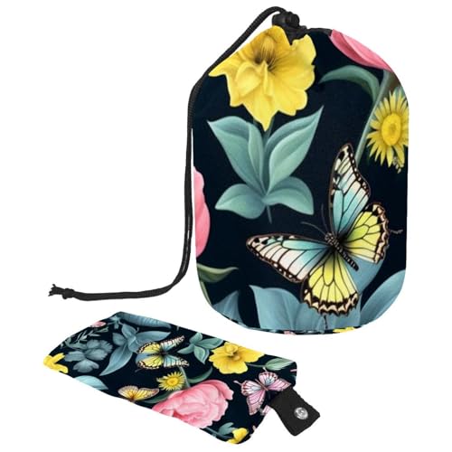 Make-up-Tasche mit Kordelzug, großes Fassungsvermögen, Reise-Kosmetiktasche mit kleinem Reißverschluss, tragbar, faule Waschtasche, Eimer, Kulturbeutel, Geschenke für Frauen, Dinosaurier, Aquarell, von Luoweisi