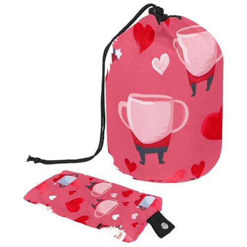 Make-up-Tasche mit Kordelzug, großes Fassungsvermögen, Reise-Kosmetiktasche mit kleinem Reißverschluss, tragbar, faule Waschtasche, Eimer, Kulturbeutel, Geschenke für Frauen, Dinosaurier, Aquarell, von Luoweisi