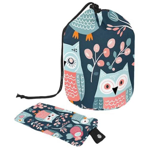 Make-up-Tasche mit Kordelzug, großes Fassungsvermögen, Reise-Kosmetiktasche mit kleinem Reißverschluss, tragbar, faule Waschtasche, Eimer, Kulturbeutel, Geschenke für Frauen, Dinosaurier, Aquarell, von Luoweisi