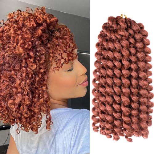 Luoyudu 30,5 cm (12 Zoll) gehäkeltes Haar, Jamaican Bounce Häkel-Haarverlängerungen, lockig, für Frauen, gelockt, 5 Packungen, 90 Stück von Luoyudu