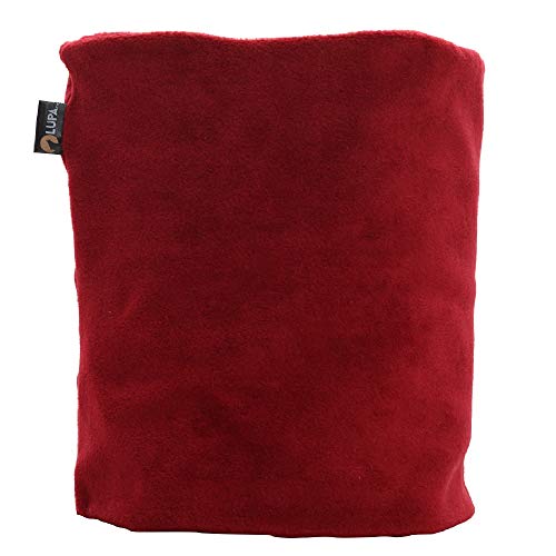 Lupa Handgefertigter Unisex-Doppelschicht-Mikrofleece-Halswärmer – Halsgamaschen für Männer – Winter-Halswärmer für Frauen (Burgunderrot) von Lupa