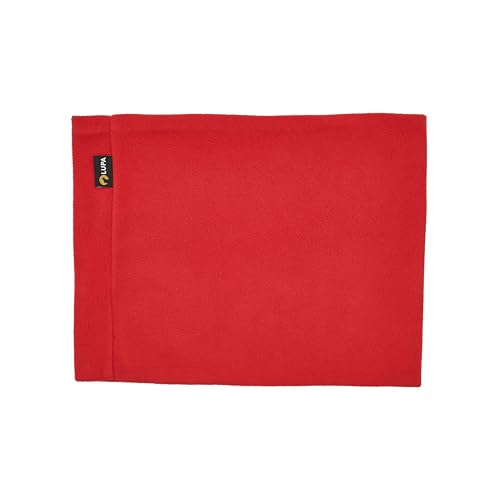 Lupa Handgefertigter Unisex-Doppelschicht-Mikrofleece-Halswärmer – Halsgamaschen für Männer – Winter-Halswärmer für Frauen (Feuerrot) von Lupa