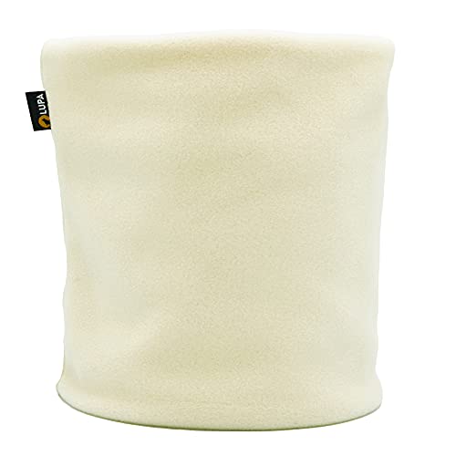 Lupa Handgefertigter Unisex-Doppelschicht-Mikrofleece-Halswärmer – Halsgamaschen für Männer – Winter-Halswärmer für Frauen (Ivory) von Lupa