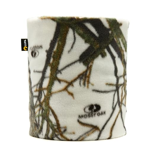 Lupa Handgefertigter Unisex-Doppelschicht-Mikrofleece-Halswärmer – Halsgamaschen für Männer – Winter-Halswärmer für Frauen (MossyOakWhite) von Lupa