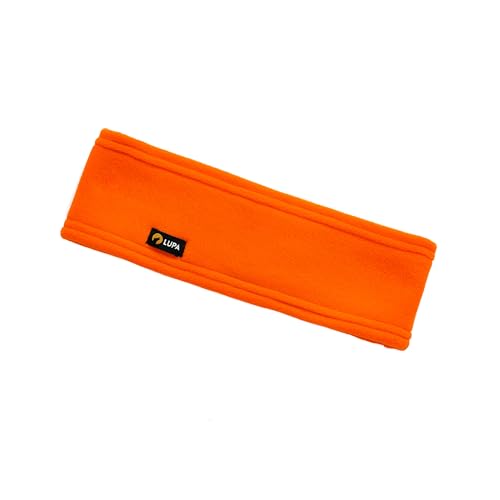 Lupa Handgefertigtes Unisex-Stirnband aus dreilagigem Mikrofleece – Stirnband-Ohrenwärmer – Ohrenwärmer für Damen und Herren – Ohrenabdeckung (Sunset Orange) von Lupa