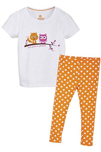 Lupilu Pure Collection Klein Kinder Pyjama Mädchen 100% Bio Baumwolle Weiß/Orange 98/104 von Lupilu Pure Collection