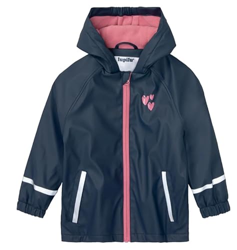 Lupilu Kleinkinder Mädchen Matsch- und -Buddeljacke, wind- und wasserdicht, warmes Fleece Innenseite (Blau Herz: 110,116) von Lupilu