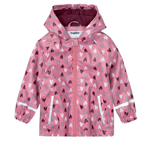 Lupilu Kleinkinder Mädchen Matsch- und -Buddeljacke, wind- und wasserdicht, warmes Fleece Innenseite (Lila Herz: 86,92) von Lupilu