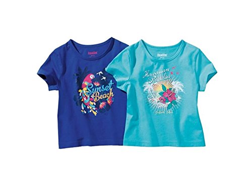 Lupilu Mädchen T-Shirts 2-er Set Blautöne 86/92 von Lupilu