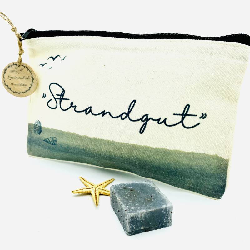 Tasche Kulturbeutel Kosmetiktasche Strandtasche „Strandgut" Aus Segeltuch Tasche Kulturbeutel Kosmetiktasche Strandtasche „Strandgut" Aus Segeltuch von LupinenhofManufaktur