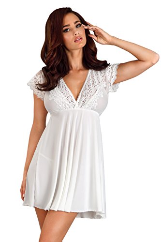 Lupoline Neglige M124 hochwertige Microfaser und edle Spitze Made in EU Ecru S von Lupoline