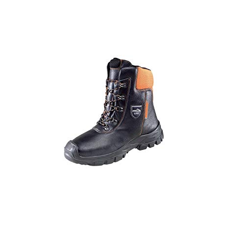 Lupriflex 1 Paar Eco-Hunter Basic durchtrittsicherer Sicherheitsstiefel mit Schutz Gegen Kettensägenschnitte, S1, Schuhweite 12 Orange/Schwarz Größe 50 von Lupriflex