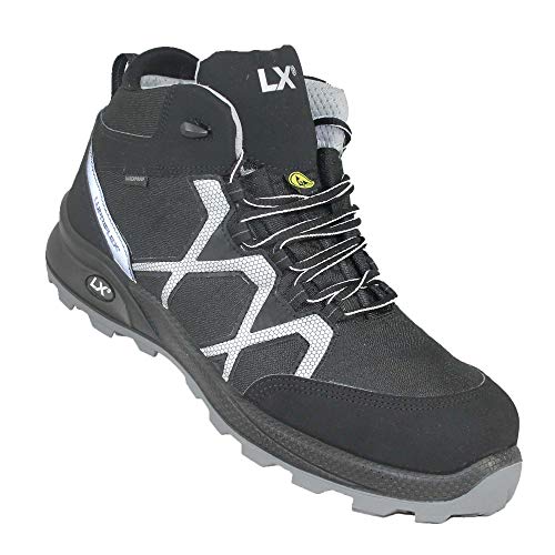 Lupriflex 1 Paar Speed Aqua Mid ESD Wasserdichter Mittelhoher Sicherheitsschuh, S3, Superleicht, Schuhweite 11,5 Grau/Schwarz mit Reflektoren Größe 41 von Lupriflex
