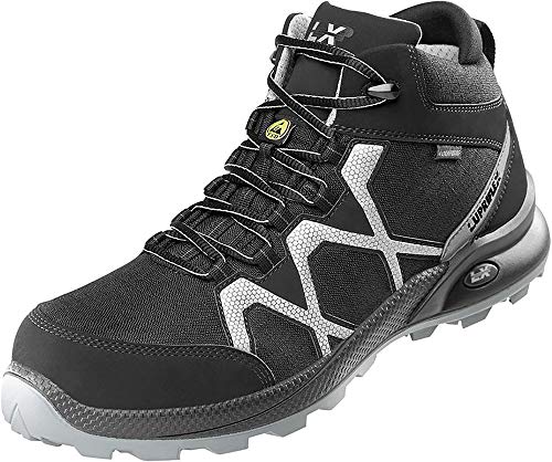Lupriflex 1 Paar Speed Aqua Mid ESD Wasserdichter Mittelhoher Sicherheitsschuh, S3, Superleicht, Schuhweite 11,5 Grau/Schwarz mit Reflektoren Größe 44 von Lupriflex
