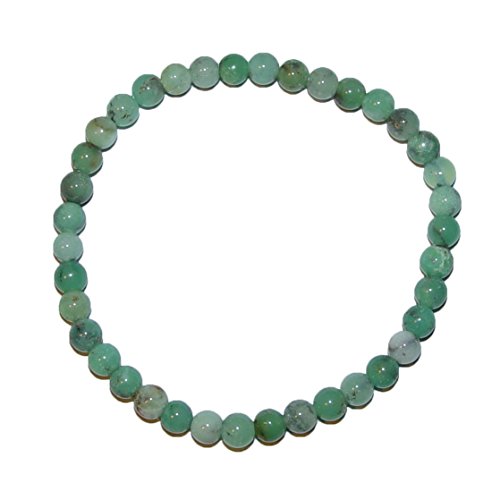 Janni-Shop-Armbänder Chrysopras Armband Kugel 6-7 mm schöne grüne Farbe und Maserung auf Stretchband von Lupsty