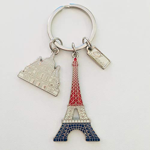 Vianaya Schlüsselanhänger Paris Eiffelturm aus Metall – Modell Eiffelturm + Sacre Herz aus Paris – Höhe des Eiffelturms 6 cm von Lupsty