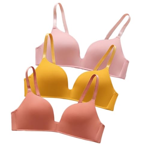 Lupy 3 Stück Sports BH Mädchen Teenager Bustier Soft BH Nahtlose Bra Ohne Bügel Bralette Komfort BH Bequem Yoga BH Top für Damen und Mädchen von Lupy