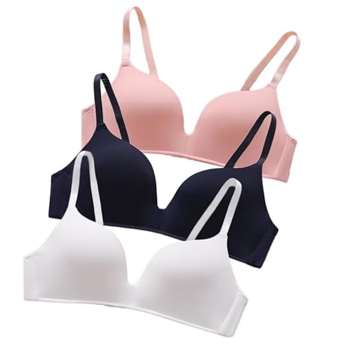 Lupy 3 Stück Sports BH Mädchen Teenager Bustier Soft BH Nahtlose Bra Ohne Bügel Bralette Komfort BH Bequem Yoga BH Top für Damen und Mädchen von Lupy