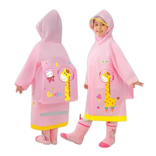 Lupy Wasserdicht Regenponcho Kinder, Wiederverwendbar Regencape Kinder mit Kapuze und Ärmeln, Atmungsaktiv EVA Regenschutz Regenmäntel Kinder für Mädchen Jungen Outdoor Wandern Camping Reisen von Lupy