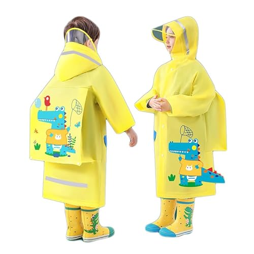 Lupy Wasserdicht Regenponcho Kinder, Wiederverwendbar Regencape Kinder mit Kapuze und Ärmeln, Atmungsaktiv EVA Regenschutz Regenmäntel Kinder für Mädchen Jungen Outdoor Wandern Camping Reisen von Lupy