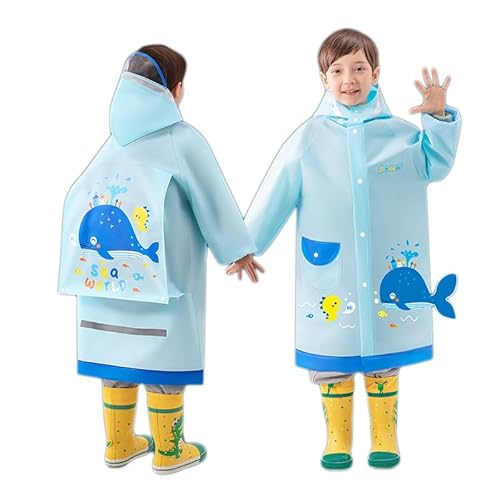 Lupy Wasserdicht Regenponcho Kinder, Wiederverwendbar Regencape Kinder mit Kapuze und Ärmeln, Atmungsaktiv EVA Regenschutz Regenmäntel Kinder für Mädchen Jungen Outdoor Wandern Camping Reisen von Lupy