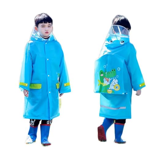 Lupy Wasserdicht Regenponcho Kinder, Wiederverwendbar Regencape Kinder mit Kapuze und Ärmeln, Atmungsaktiv EVA Regenschutz Regenmäntel Kinder für Mädchen Jungen Outdoor Wandern Camping Reisen von Lupy