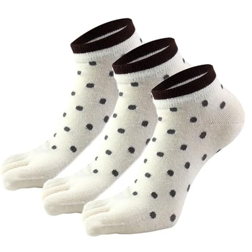 Lupy Zehensocken Damen Fünf Finger Socken aus Baumwolle, Damen Sneaker Socken mit Zehen für Sport Laufende Freizeit, Atmungsaktive Sportsocken, 3 Paare, 35-40 von Lupy