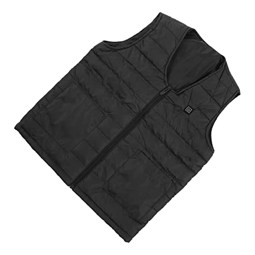 Beheizte Weste mit V Ausschnitt, Smart Constant Temperature Atmungsaktive Warme Heizweste, Winter Heizjacke mit 10 Heizzonen, mit Drei Geschwindigkeiten Temperaturregelung(7XL-Schwarz) von Luqeeg