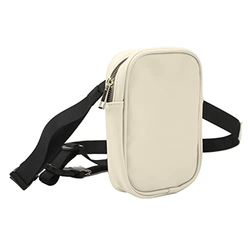 Oberschenkelgurt-Beintasche, Damen-Gürteltasche aus PU-Leder, wasserdichte Umhängetasche mit Verstellbarem Gürtel, groß Genug für Handy-Reisepass, Geeignet für den Alltag, (Beige) von Luqeeg