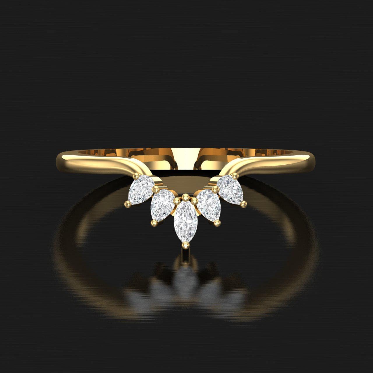 Geschwungener Verlobungsring, Cz/Moissanite Ehering, Geschwungener Ehering, Ringe Für Frauen, Hochzeitsring Ring, Geschenk Für Sie von Luralor