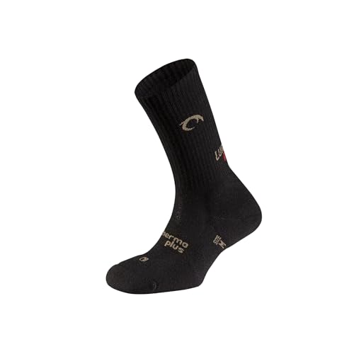 LURBEL Fuji Five Thermo Socken, Nahtlose Socke, Trekking Socken, Anti-Bläschen & Geruchshemmende Socken, Outdoor Socken, Unisex, Schwarz , L von Lurbel